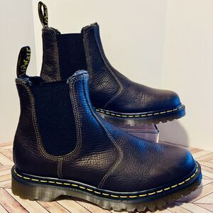 Dr Martens 2976 Faux Fur Lined Olive Grizzly Leather Chelsea M 10 W 11 Boots BEN